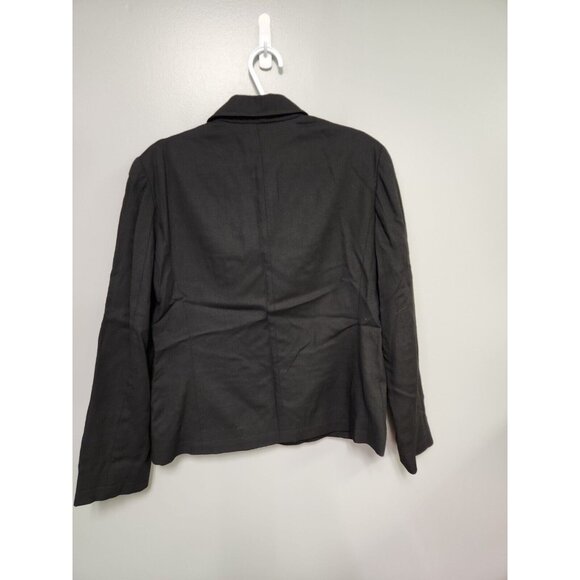 Liz Claiborne Dress Jacket Women's Black Collar Poly Tech Size 8 EUC - Picture 5 of 8